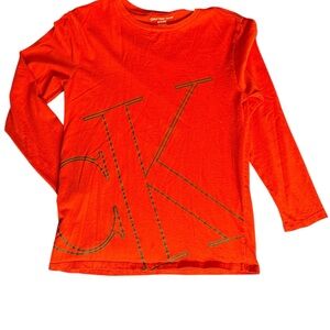 Calvin Klein Jeans Kids Bright Orange Long Sleeve Tee